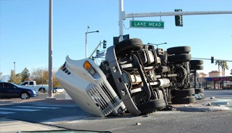 truck flipped over